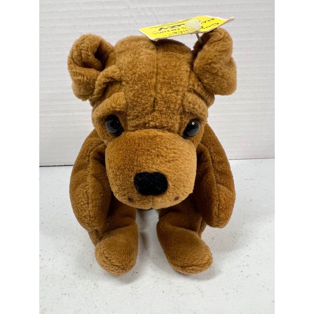 DanDee Collector's Choice Bean Bag Friends Suzy Brown Shar Pei Dog Plush 8.5"